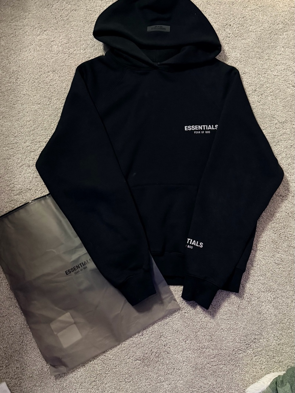 Fear of God ESSENTIALS Black Pullover Hoodie